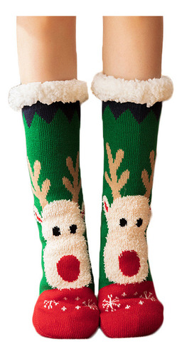N Sock Para Mujer Y Niña, Estampado De Invierno Y Navidad, G