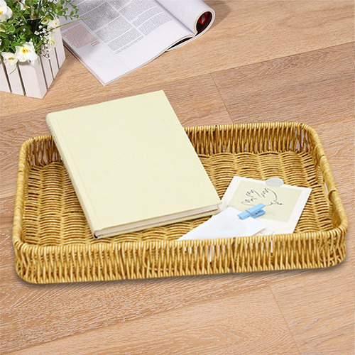 Cesta De Mimbre Para Decoración Del Hogar, Rectangular M