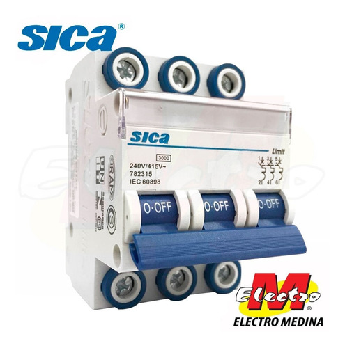 Llave Termica Tripolar 3 X 2a Sica Electro Medina