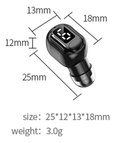 Mini Auricular Bluetooth Individual, Bluetooth 5.3 Azul