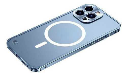 Estuche De Carga Magnético Con Marco De Metal Para iPhone@