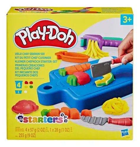 Conjunto Play-doh Pequenos Chefs Starter Branco Vermelho Verde Laranja E Amarelo
