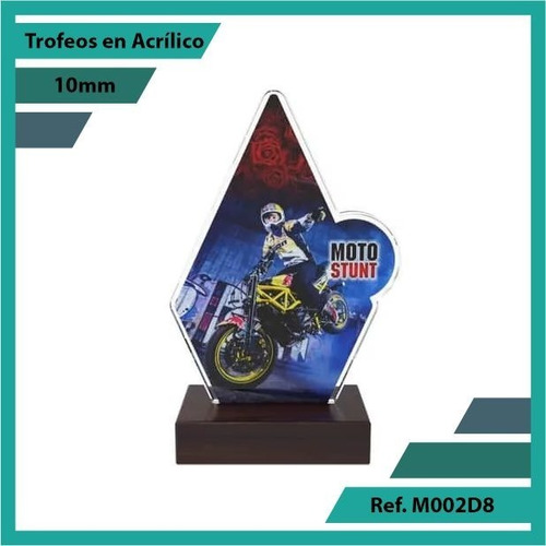 Trofeos En Acrilico De Moto Stunt Ref. M002d8