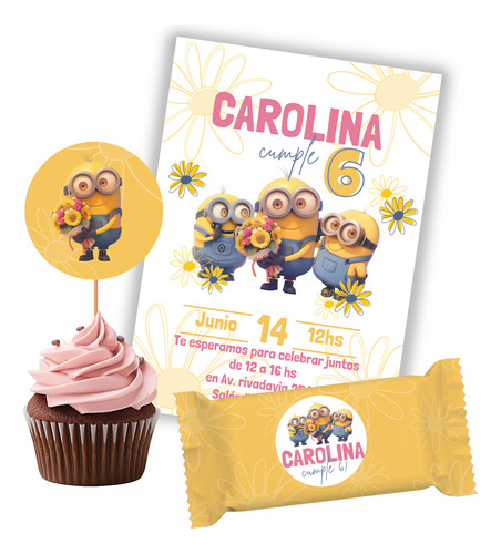 Kit Imprimible Personalizado Minions Cumpleaños!