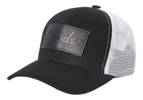 Boné Trucker Fender Debossed Logo Original Preto E Branco