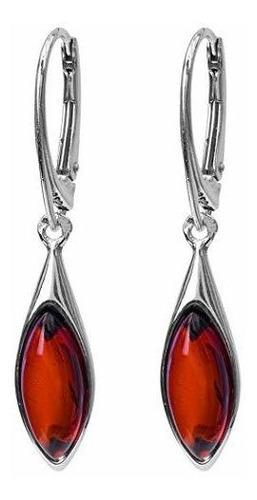 Pendientes De Leverback Sterly Silver Cerey Amber Leverback