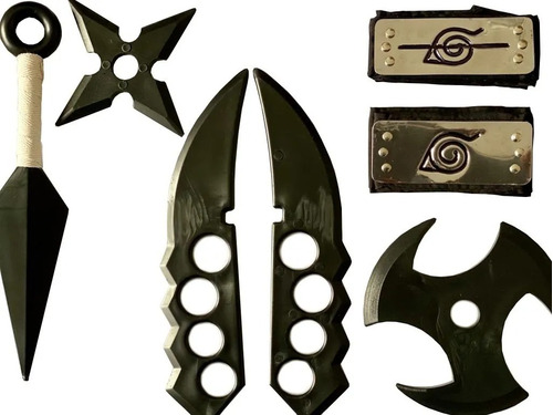 Naruto- Kunai / Asuma X2/ Bandana X2 Shuriken Estrella