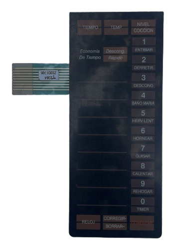 Imagen 1 de 2 de Frente Membrana Panel Microondas T2384