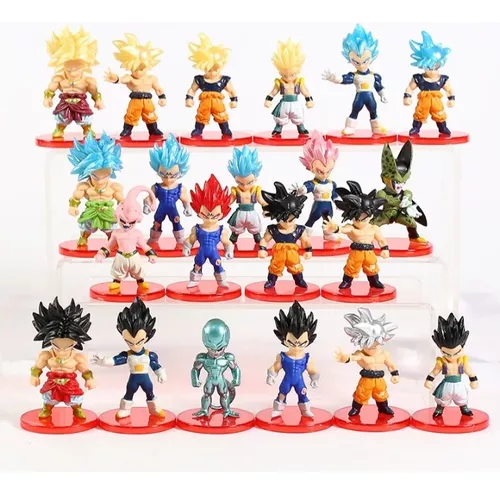 6Pcs/Set 9,5cm Dragon Ball Z Anime Figura Filho Goku Vegeta