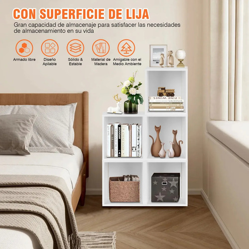 Librero Organizador Cubos Apilables De Madera Multifuncional