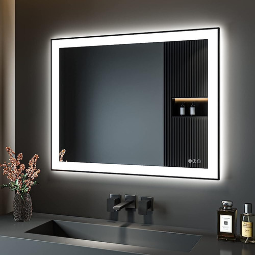 ~? Charmor 40x32 Espejo De Baño Iluminado Por Led, Espejo De