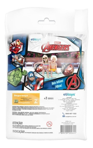 Imagem 4 de 5 de Bola Infantil Inflável Vingadores 40cm Etitoys Dyin-131