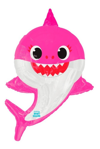 Globo Baby Shark Bebe Tiburón Mama Mommy Rosa Met Jumbo Pink