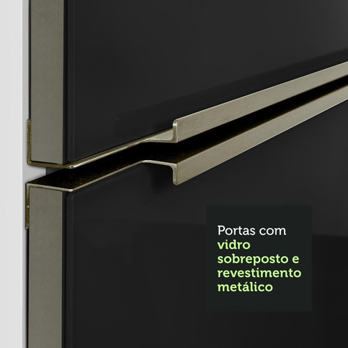 Alacena Gabinete Superior Cocina Madesa 1 Puerta Lux 80cm Color Blanco/Negro 07
