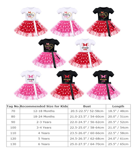Imekis Mouse 2do 3er Cumpleaños Traje Bebé Niñas Vestido Dos