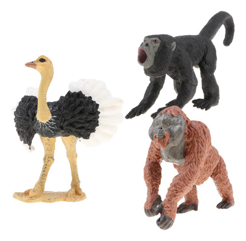 Figuras De Animales De Plástico De 3 Uds., Modelo De