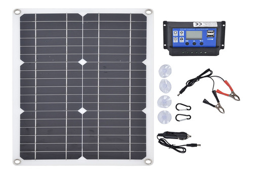 Cargador Solar De 20 W, Panel Solar De Doble Puerto Usb Vers