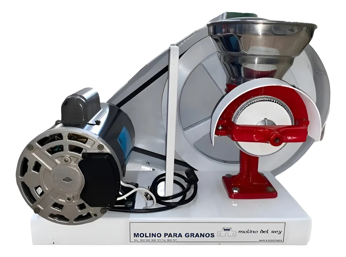 Molino Electrico Para Grano Motor 1/2 Hp Del Rey Rojo