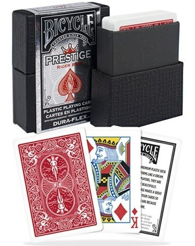 Par Baralho Bicycle Prestige Rider 100% Plástico Poker Size