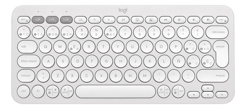 Teclado Bluetooth Logitech Pebble Keys 2 K380s Qwerty Blanco Blanco Español