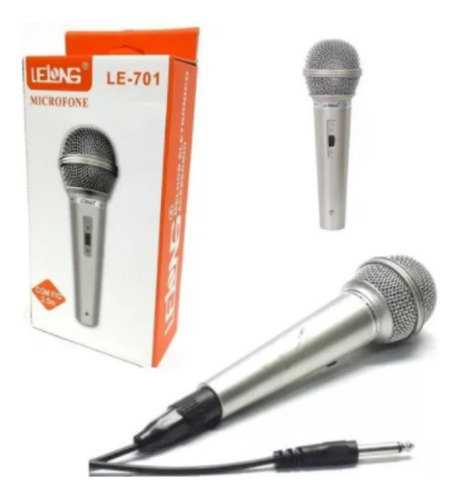 Microfone Locutor Le-701 Micro Fone P10 Com Cabo Microfoni