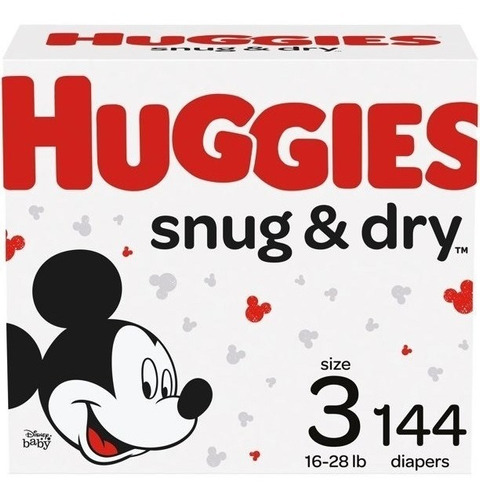 Pañales Para Bebé Huggies Snug & Dry, Tamaño 3, 144 Unidades