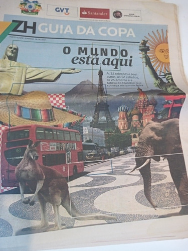 Zero Hora Guia Da Copa Do Mundo 2014 Com Posters Raridade