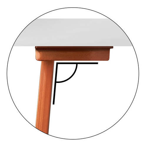 Mesa Cozinha Industrial Alpha Tampo 120x60 Cobre/branco
