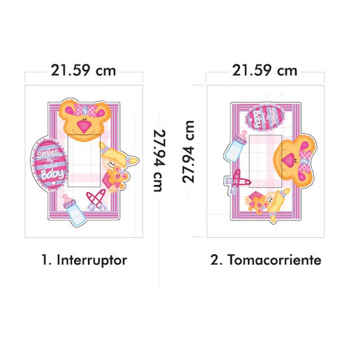 Sticker Vinilo Adhesivo Enchufe Interrup. Baby Girls Contact