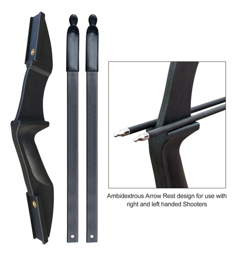 Arco Recurvo Dq Takedown 20-40lbs Para Adultos Y Jóvenes Black Ambidiestro