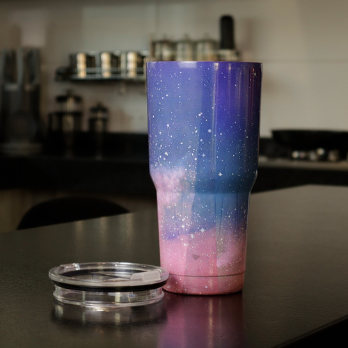 2 Piezas Termo Vaso Para Bebidas 30oz Galaxia Acero Inoxidab Color Cielo Rosa