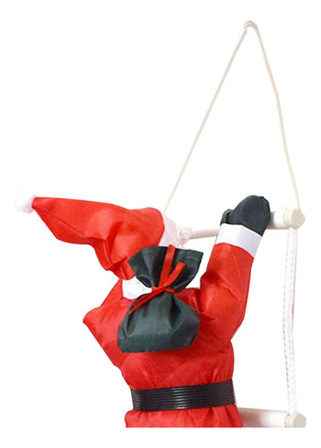 Colgante De Papá Noel Trepando Por Una Escalera 20cmx60cm