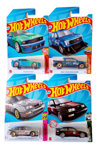 Hot Wheels 4 Ford F-150 Lightning, Ford Sierra, Mustang