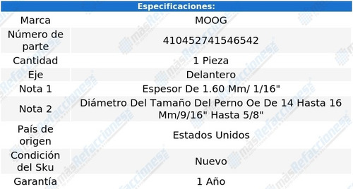 Laina Ajuste Caster/camber Del Moog C10 Pickup 67 Al 74