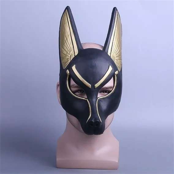 Hope Death Anubis Plastic Mask Cosplay Fancy Dress Halloween Masquerade Ball Maschere per Feste Taglia Unica per 55-62 cm,A-OneSize 