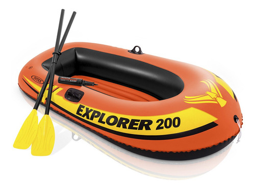 Bote Inflável Explorer 200 Com Remos E Bomba Manual Intex