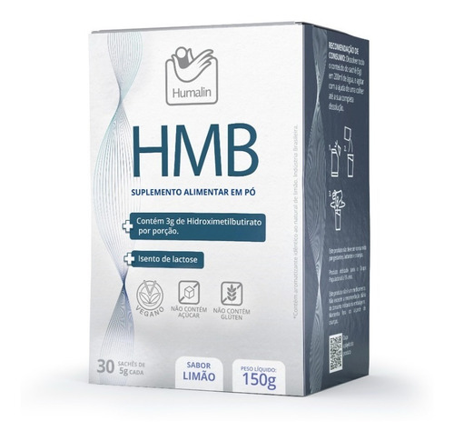 Suplemento HMB Humalin Caixa com 30 Sachês de 5g Sabor limão 150g