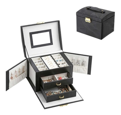 Imagen 1 de 9 de Estuche Organizador Joyas Joyero Alhajero Anillos Aretes