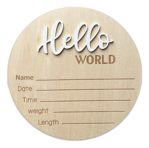 Letrero De Anuncio De Bebé, Letrero De Madera De Hello World