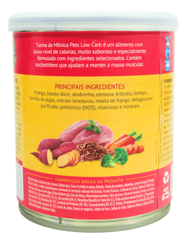 Turma Da Mônica Pets Ração Úmida Low Carb Para Cães - 280g