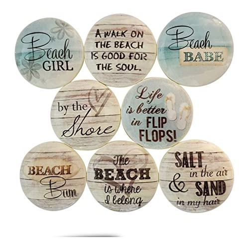 Pomos De Madera Armario, Juego De 8 Diseño Beach Bum, ...