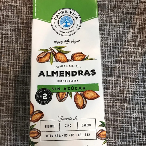 Imagen 7 de 7 de Pack X 8 Leches Almendras S/ Azúcar Pampa Vida 1l - Sin Tacc
