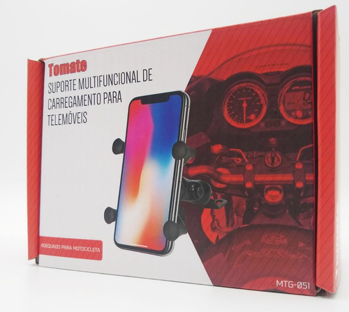 Imagem 2 de 6 de Suporte E Carregador De Celular Para Moto Com Usb Até 7 Pol