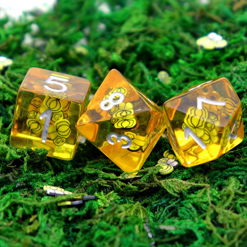 Haxtec Honey Bee Dnd Juego De Dados 7 Piezas De Dados Poliéd