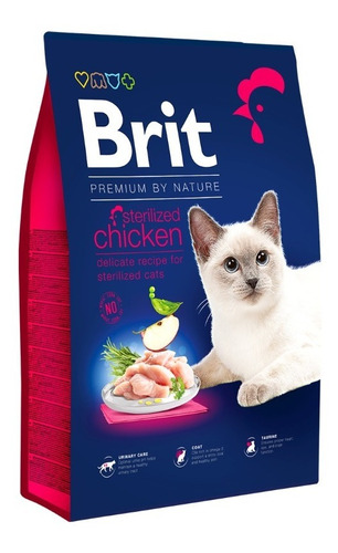 Alimento Europeo Para Gato Brit Premium Castrado Pollo 8kg