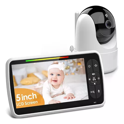 Monitor de bebé de 5 pulgadas con cámara de Audio, intercomunicador de  vídeo inalámbrico de seguridad, visión nocturna, 355 °, PTZ, rango de 300m,  vídeo bidireccional - AliExpress