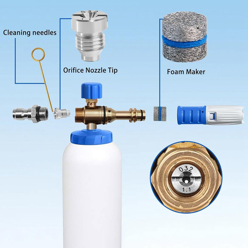 Kit De Boquillas Con Orificio Y Malla Para Hacer Espuma Foam