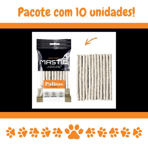 Kit 4 Pct Palito Ossinho Cães Sabor Natural Mastig C/ 10 Un