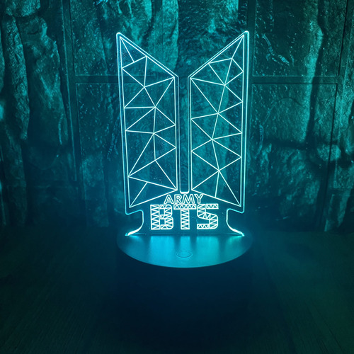 Kpop Bts Bangtan Boys Lampara Mesa Iluminacion Optica 3d