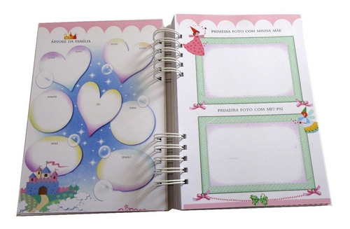 Imagem 7 de 10 de Álbum Livro De Bebê Menina Ursinha Scrapbook Fotos Com Caixa